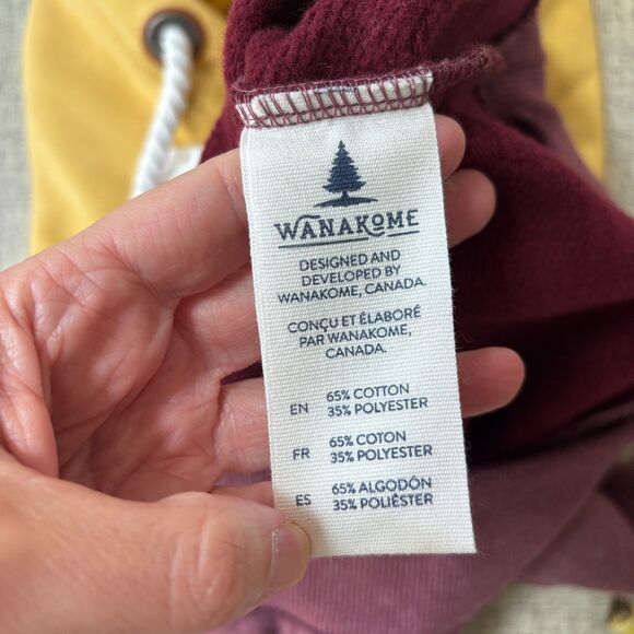 Wanakome Reyene Hooded Sweatshirt Women's XS Gold Mulburry Fleece Asymmetrical - Picture 7 of 10